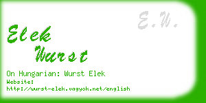 elek wurst business card